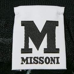 Pre Owned M Missoni Black Patterned Knit Sleeveless Top L