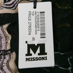 Pre Owned M Missoni Black Patterned Knit Sleeveless Top L