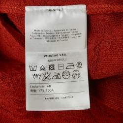 M Missoni Burnt Orange Floral Knit Long Sleeve Top L