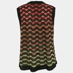M Missoni Black/Green Patterned Knit Tank Top L