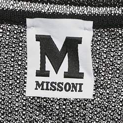 Pre Owned M Missoni Black Floral Knit Long Sleeve Top L