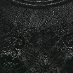 Pre Owned M Missoni Black Floral Knit Long Sleeve Top L