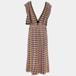 M Missoni Multicolor Patterned Lurex Knit Midi Dress L