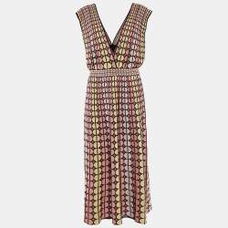 M Missoni Multicolor Patterned Lurex Knit Midi Dress L
