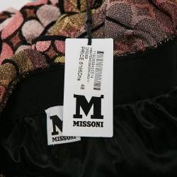 M Missoni Multicolor Patterned Lurex Knit Midi Dress L