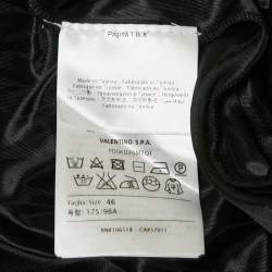 Pre Owned M Missoni Black/Blue Patterned Knit Plunge Neck Midi Dress L