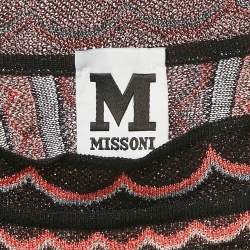 M Missoni Black/Pink Wave Patterned Lurex Knit Top S