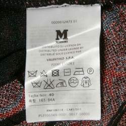 M Missoni Black/Pink Wave Patterned Lurex Knit Top S