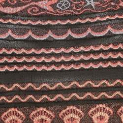 M Missoni Black/Pink Wave Patterned Lurex Knit Top S