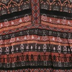 M Missoni Brown/Black Stripe Pattern Lurex Knit Sleeveless Maxi Dress L