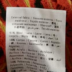 Pre Owned M Missoni Orange Floral Perforated Knit Top S