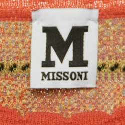 M Missoni Multicolor Patterned Wool Blend Long Sleeve Knit Top S