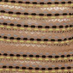M Missoni Brown Floral Perforated Knit Top S