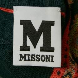 Pre Owned M Missoni Green Floral Knit Sleeveless Midi Dress M