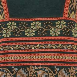 Pre Owned M Missoni Green Floral Knit Sleeveless Midi Dress M