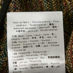 Pre Owned M Missoni Beige/Green Floral Patterned Knit Top S