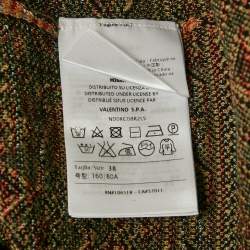 Pre Owned M Missoni Beige/Green Floral Patterned Knit Top S