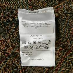 Pre Owned M Missoni Beige/Green Floral Patterned Knit Top S