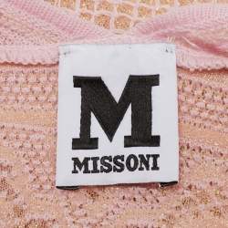 M Missoni Pink Patterned Lurex Knit Top L