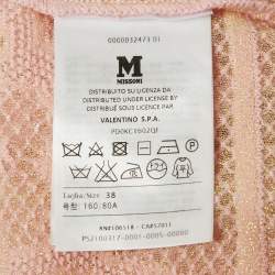 Pre Owned M Missoni Pink Floral Patterned Lurex Knit Top S