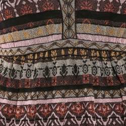 Pre Owned M Missoni Black/Pink Stripe Lurex Knit Sleeveless Maxi Dress S