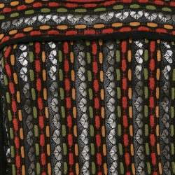 M Missoni Black/Orange Patterned Knit Long Sleeve Midi Dress L