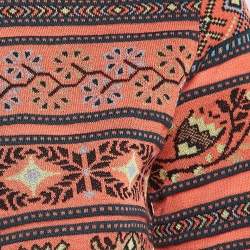 M Missoni Orange Floral Pattern Knit Cardigan S