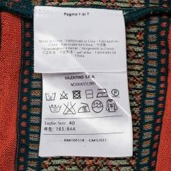 M Missoni Orange Floral Pattern Knit Cardigan S