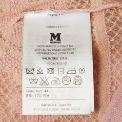Pre Owned M Missoni Pink Floral Pattern Lurex Knit Cap Sleeve Top M