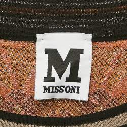 Pre Owned M Missoni Brown Floral Knit Midi Dress L