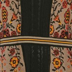 Pre Owned M Missoni Brown Floral Knit Midi Dress L