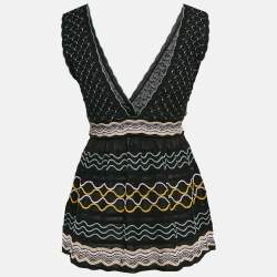 M Missoni Black Patterned Knit Sleeveless Top S