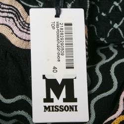 M Missoni Black Patterned Knit Sleeveless Top S