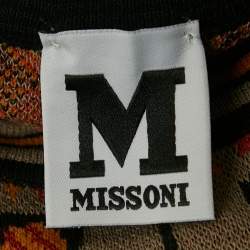 Pre Owned M Missoni Brown Floral Pattern Knit Sleeveless Top L