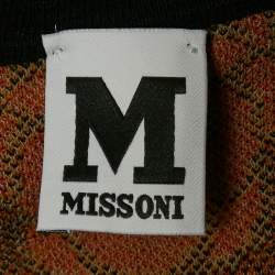 Pre Owned M Missoni Brown Floral Pattern Knit Sleeveless Top M