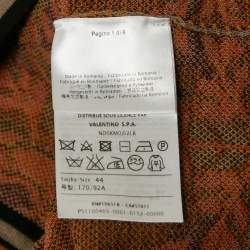 Pre Owned M Missoni Brown Floral Pattern Knit Sleeveless Top M