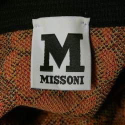 Pre Owned M Missoni Brown Floral Pattern Knit Sleeveless Top M