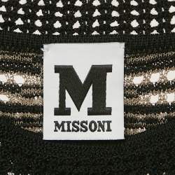 Pre Owned M Missoni Orange/Black Knit Sleeveless Top M