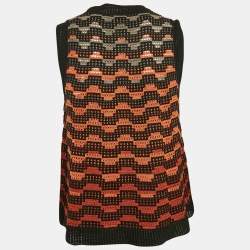 مملوكة مسبقًا M Missoni Orange/Black Knit Sleeveless Top M