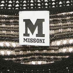 Pre Owned توب إم ميزوني تريكو بدون أكمام لون برتقالي/أسود مقاس كبير