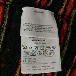 Pre Owned M Missoni Black/Orange Pointelle Knit Long Sleeve Knit Top S