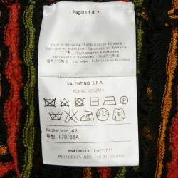 Pre Owned M Missoni Black/Orange Pointelle Knit Long Sleeve Knit Top M