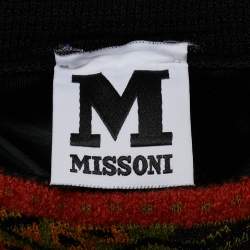 Pre Owned تنورة ماكسي إم ميزوني تريكو بالنقاط أسود/برتقالي مقاس صغير (سمول)