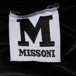 Pre Owned M Missoni Black/Orange Pointelle Knit Maxi Skirt M