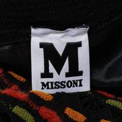 Pre Owned M Missoni Black/Orange Pointelle Knit Maxi Skirt S