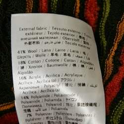 Pre Owned M Missoni Black/Orange Pointelle Knit Long Sleeve Midi Dress S