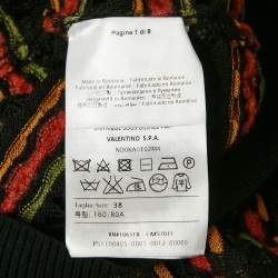 M Missoni Black/Orange Pointelle Knit Button Front Cardigan S