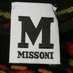 M Missoni Black/Orange Pointelle Knit Button Front Cardigan M