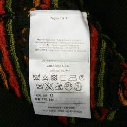 M Missoni Black/Orange Pointelle Knit Button Front Cardigan M