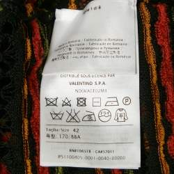 Pre Owned M Missoni Black/Orange Pointelle Knit Button Front Cardigan M